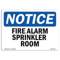 Signmission OSHA Notice Sign, Fire Alarm Sprinkler Room, 14in X 10in Aluminum, 10" W, 14" L, Landscape OS-NS-A-1014-L-12546